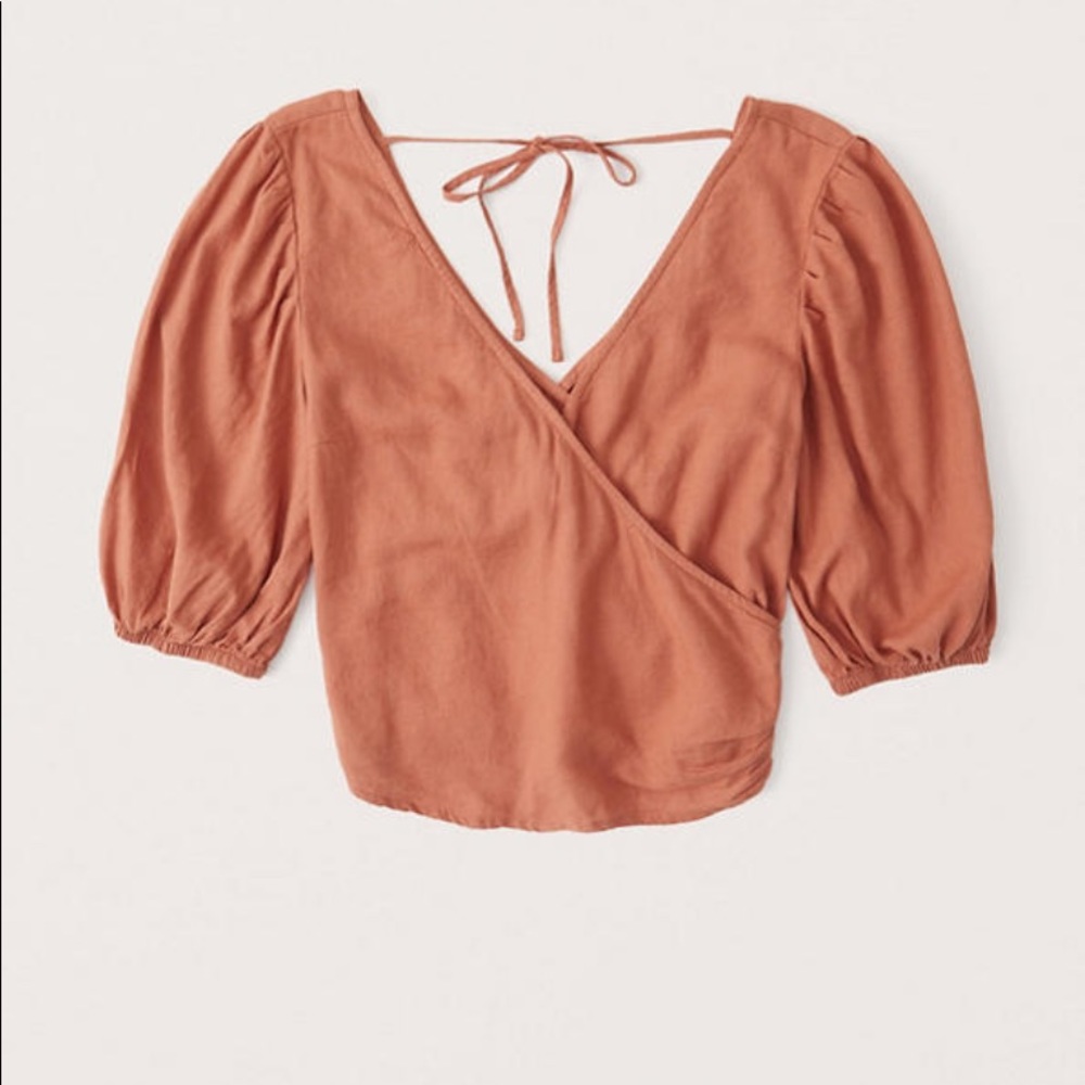 COPY - Abercrombie and Fitch puff sleeve wrap top
